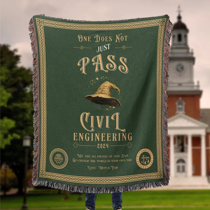 One Does Not Just Pass Civil Engineering - Personalized Heirloom Blanket