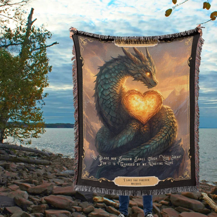 Dragon in Love #1 Personalized Heirloom Blanket