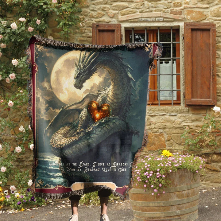 Dragon in Love #4 Personalized Heirloom Blanket