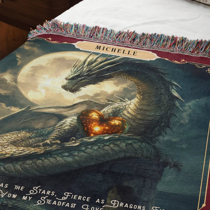 Dragon in Love #4 Personalized Heirloom Blanket