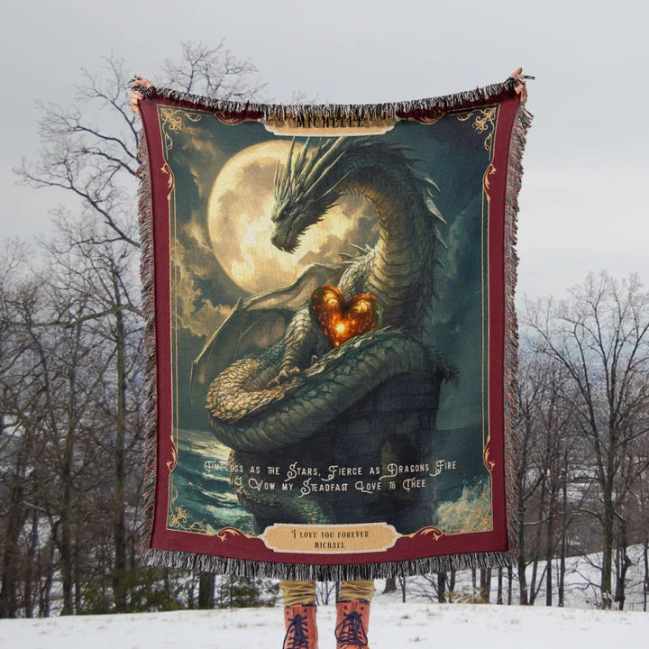 Dragon in Love #4 Personalized Heirloom Blanket