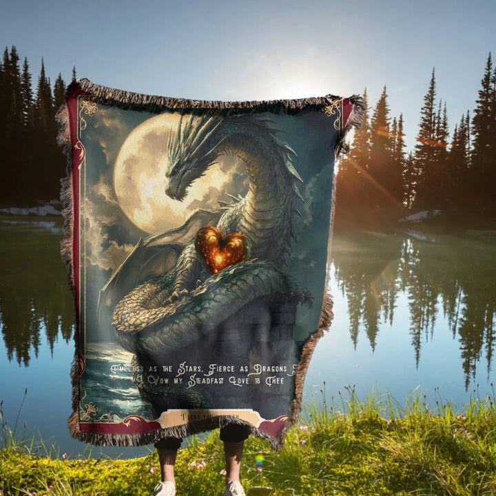 Dragon in Love #4 Personalized Heirloom Blanket