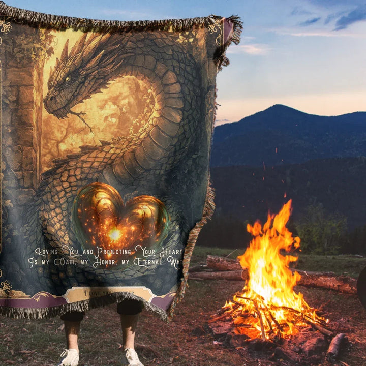 Dragon in Love #6 Personalized Heirloom Blanket