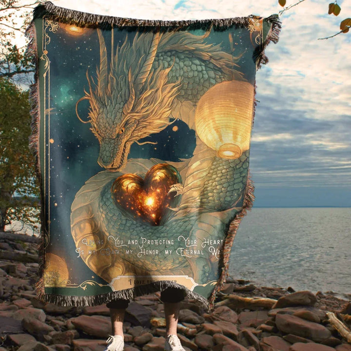 Dragon in Love #7 Personalized Heirloom Blanket