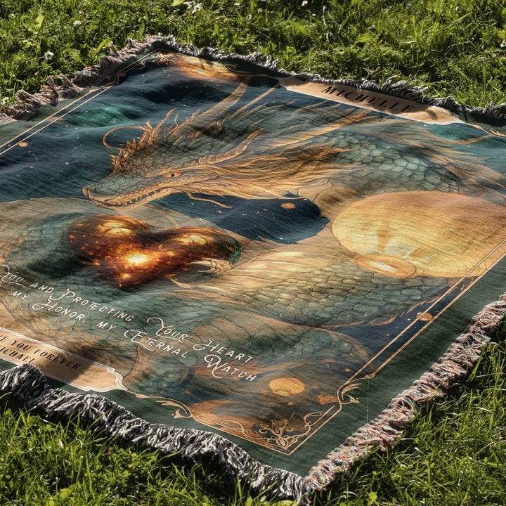 Dragon in Love #7 Personalized Heirloom Blanket