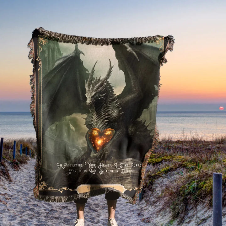 Dragon in Love #8 Personalized Heirloom Blanket