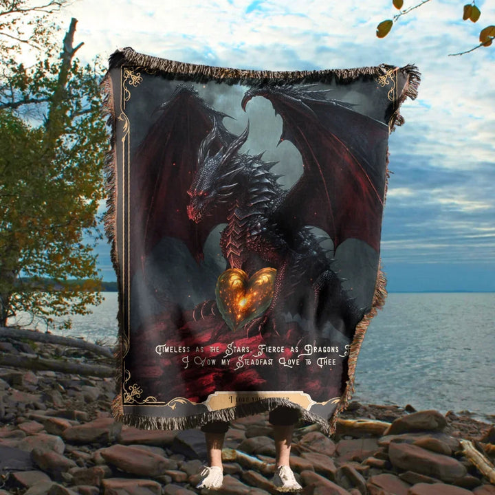 Dragon in Love #9 Personalized Heirloom Blanket