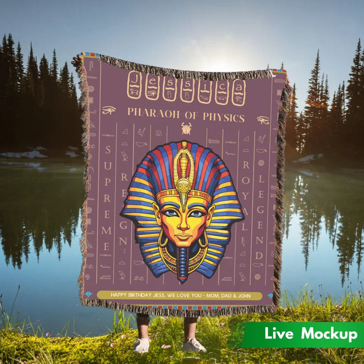 Egyptian Pharaoh Personalized Heirloom Blanket