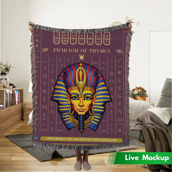 Egyptian Pharaoh Personalized Heirloom Blanket