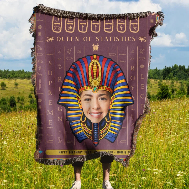 Egyptian Pharaoh PHOTO Personalized Heirloom Blanket