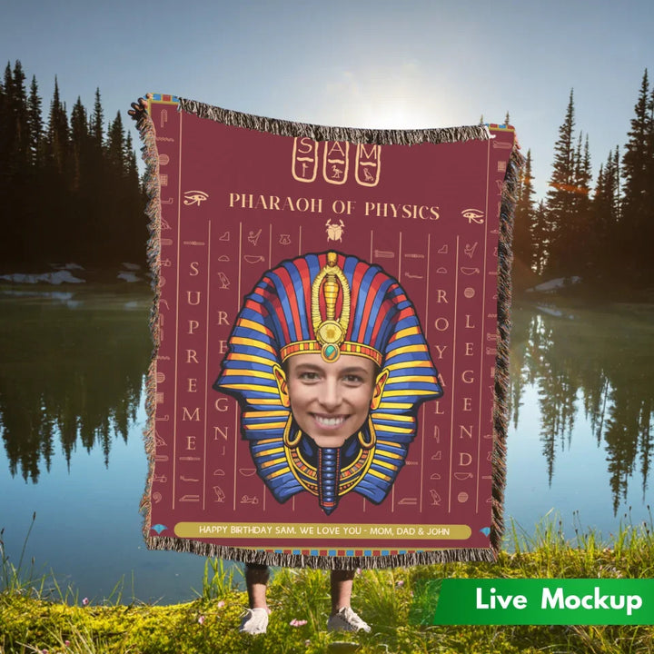 Egyptian Pharaoh PHOTO Personalized Heirloom Blanket