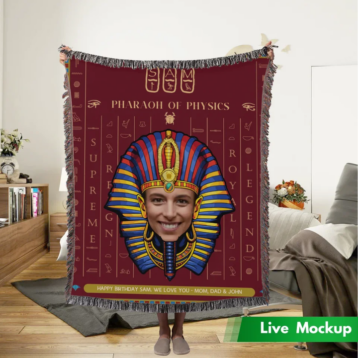 Egyptian Pharaoh PHOTO Personalized Heirloom Blanket