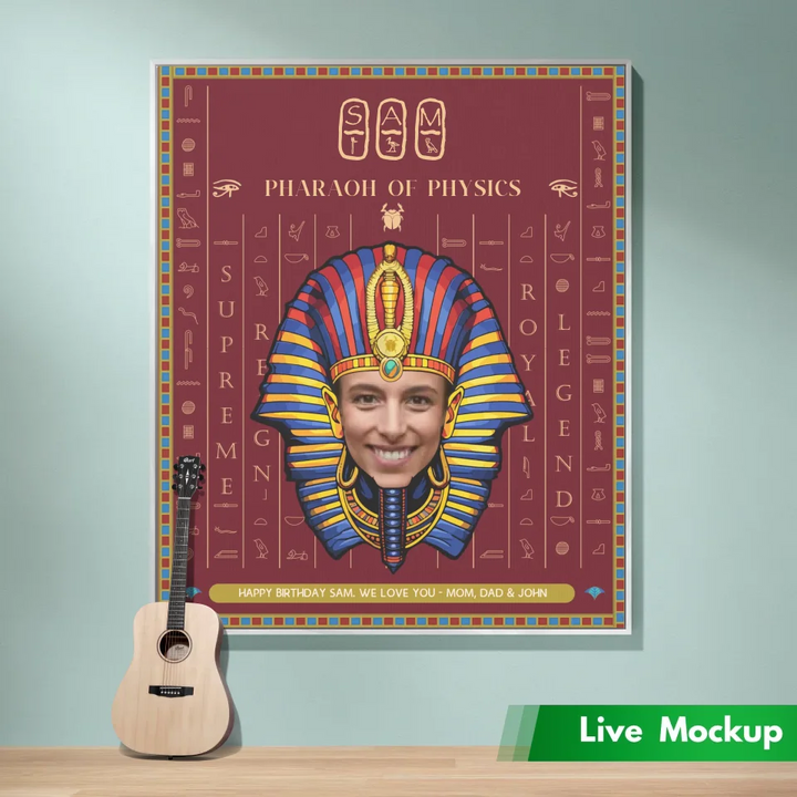 Egyptian Pharaoh PHOTO Personalized Heirloom Blanket