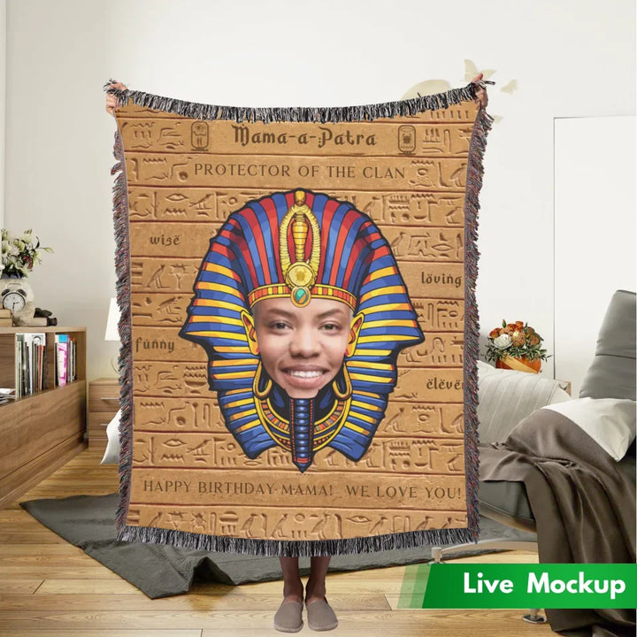 Egyptian Pharaoh II PHOTO Personalized Heirloom Blanket