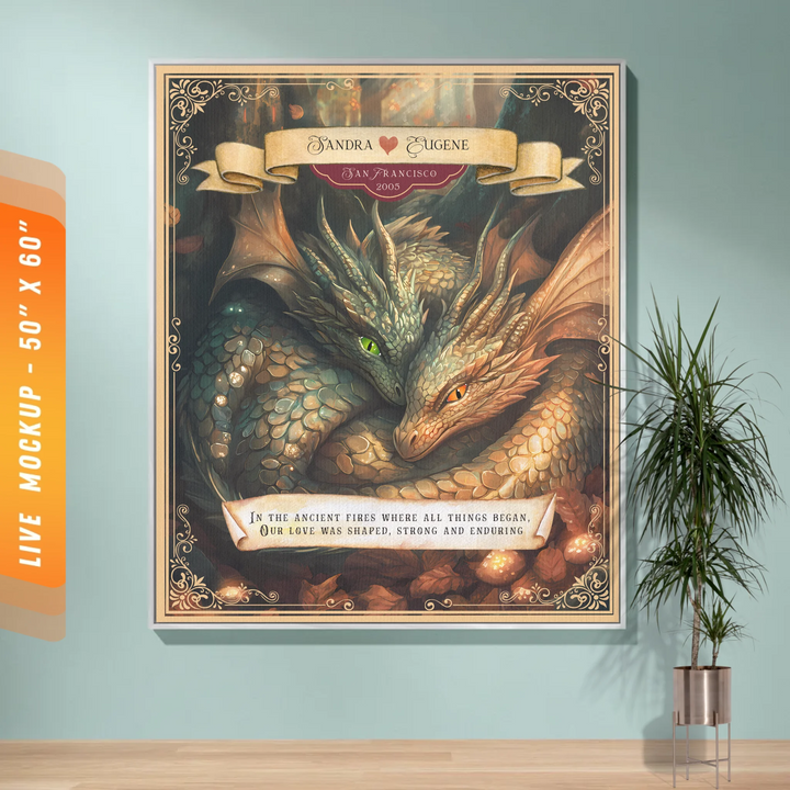 Dragon's Embrace Couples Personalized Heirloom Blanket – Soulmate Sanctuary Edition