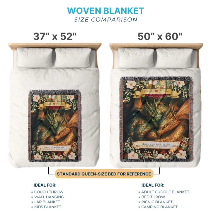 Dragon's Embrace Couples Personalized Heirloom Blanket – Soulmate Sanctuary Edition