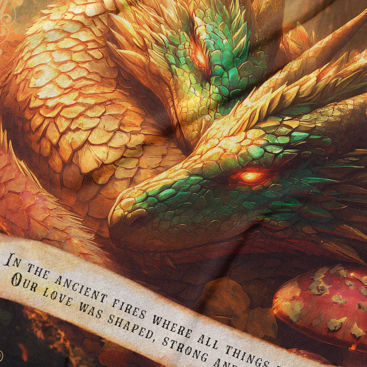 Dragon's Embrace Couples Personalized Heirloom Blanket - Guardian's Rest Edition