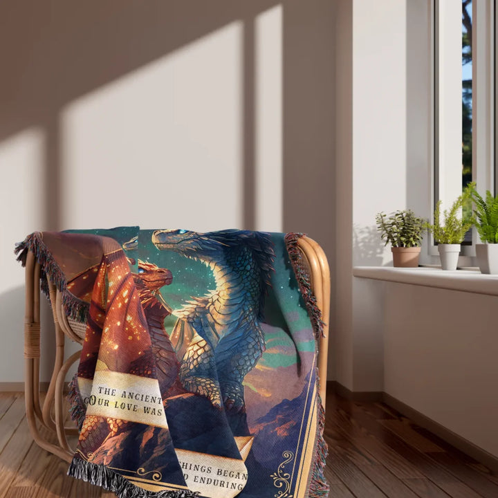 Dragon's Embrace Couples Personalized Heirloom Blanket - Love in the Stars Edition