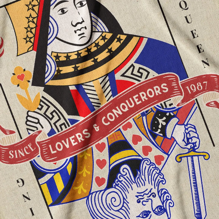 King & Queen of Hearts Couples Playing Card Personalized Heirloom Blanket (Book Lovers Edition)