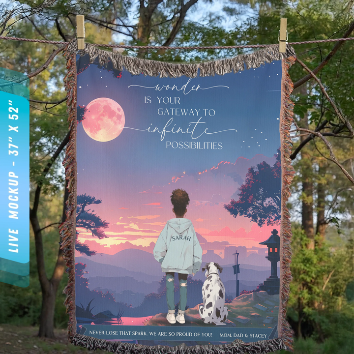 Wonder Is My Gateway Anime Shooting Star Personalized Heirloom Blanket