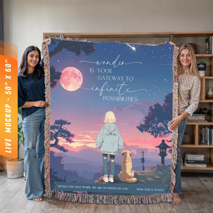 Wonder Is My Gateway Anime Shooting Star Personalized Heirloom Blanket