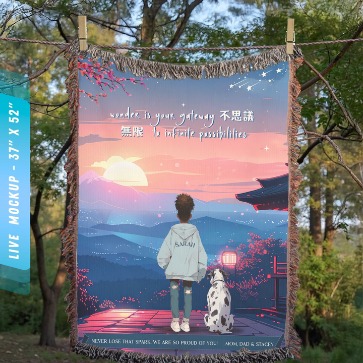Wonder Is My Gateway Anime Personalized Heirloom Blanket - Japan Edition