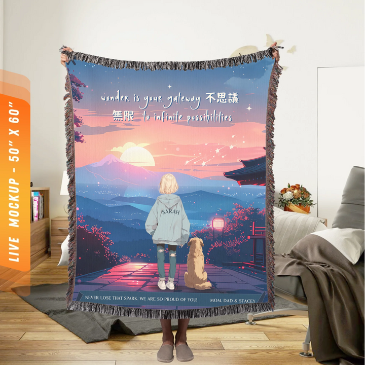 Wonder Is My Gateway Anime Personalized Heirloom Blanket - Japan Edition