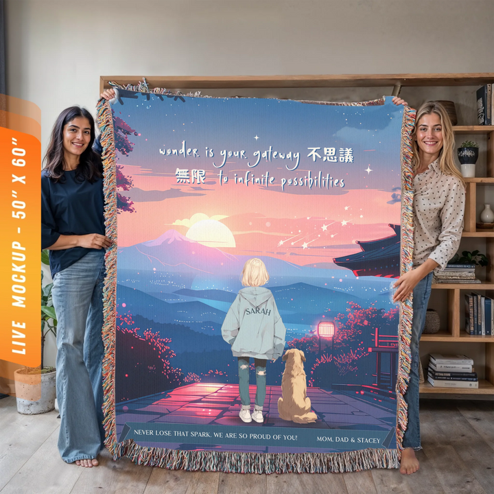 Wonder Is My Gateway Anime Personalized Heirloom Blanket - Japan Edition