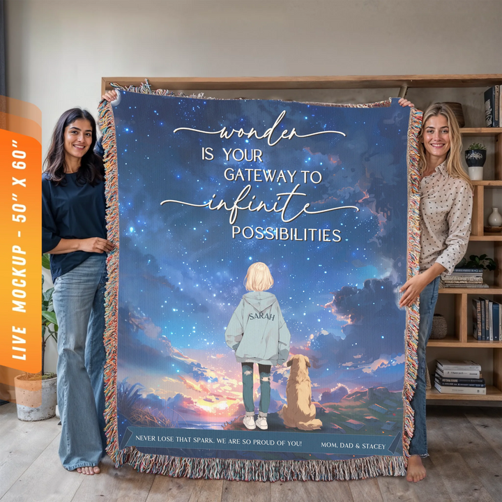Wonder Is My Gateway Anime Personalized Heirloom Blanket - Sunrise Edition