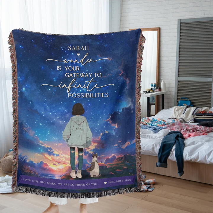 Wonder Is My Gateway Anime Personalized Heirloom Blanket - Sunrise Edition