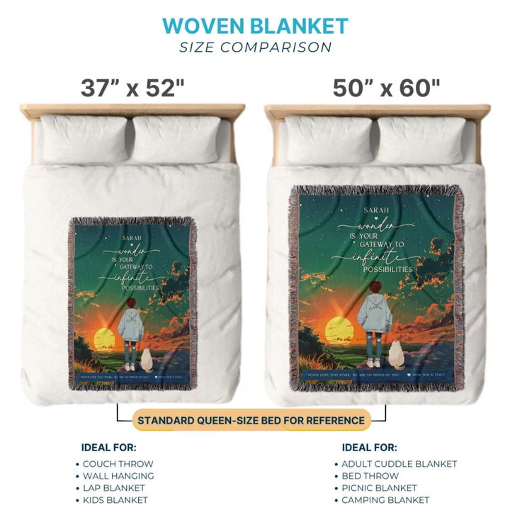 Wonder Is My Gateway Anime Personalized Heirloom Blanket - Sunrise Edition