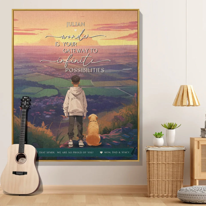 Wonder Is My Gateway Anime Personalized Heirloom Blanket - Sunrise Edition