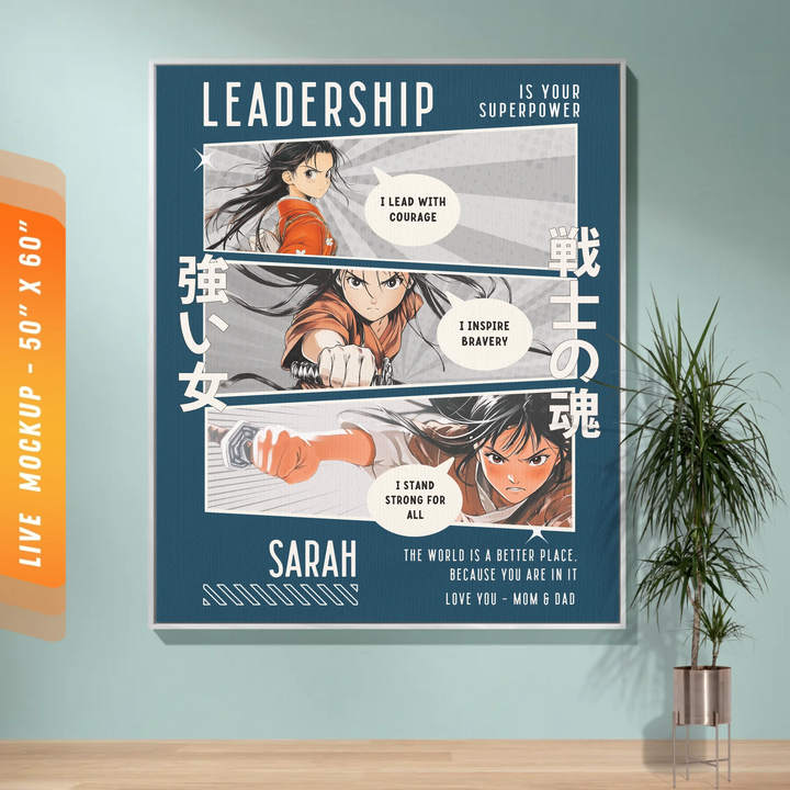 Heroine's Journey Anime Personalized Heirloom Blanket (Girl Power Edition)