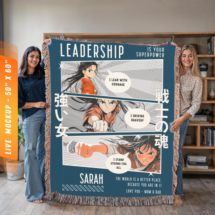 Heroine's Journey Anime Personalized Heirloom Blanket (Girl Power Edition)