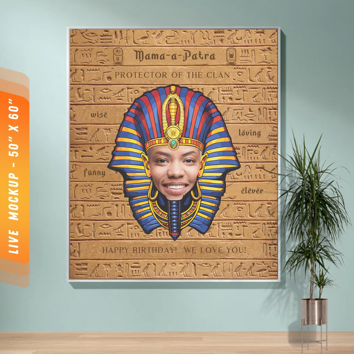 Egyptian Pharaoh Personalized Heirloom Blanket with Photo - (Clay Tablet Edition)