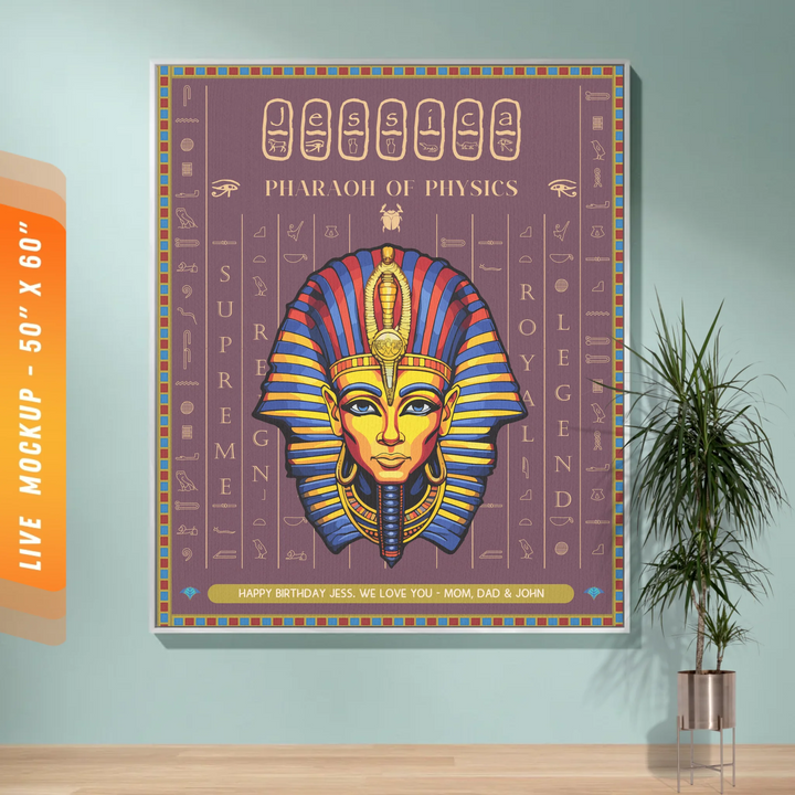 Egyptian Pharaoh Personalized Heirloom Blanket - (Rosetta Stone Edition)