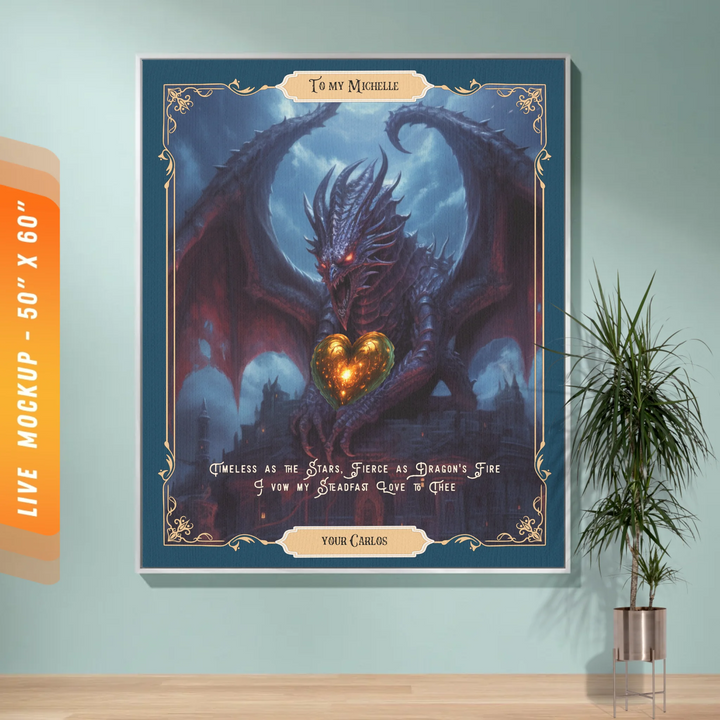 Fierce Love Dragon Personalized Heirloom Blanket - Moonveil Sentinel Edition