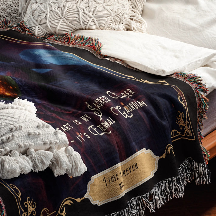 Fierce Love Dragon Personalized Heirloom Blanket - Moonveil Sentinel Edition