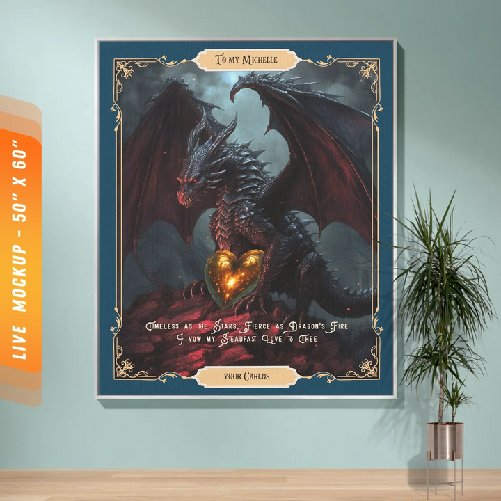 Fierce Love Dragon Personalized Heirloom Blanket - Shadowfire Edition