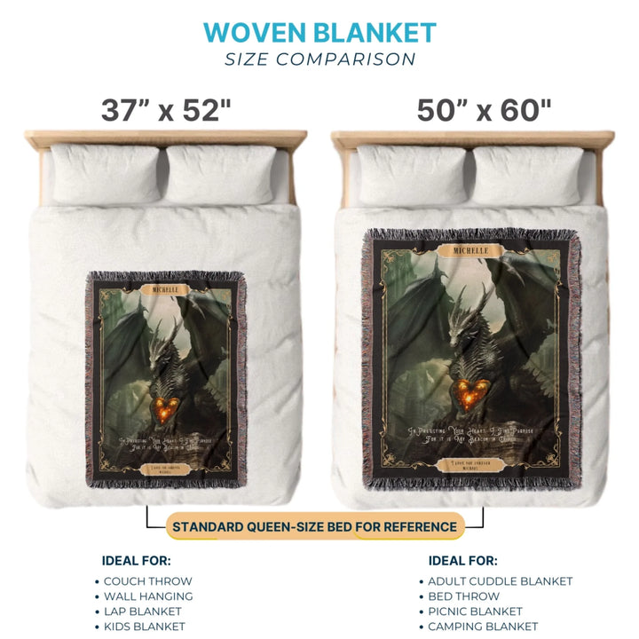 Fierce Love Dragon Personalized Heirloom Blanket - Stone Sentinel Edition