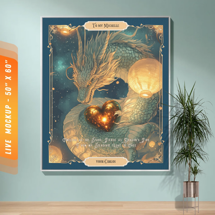 Fierce Love Dragon Personalized Heirloom Blanket - Lanternlight Guardian Edition