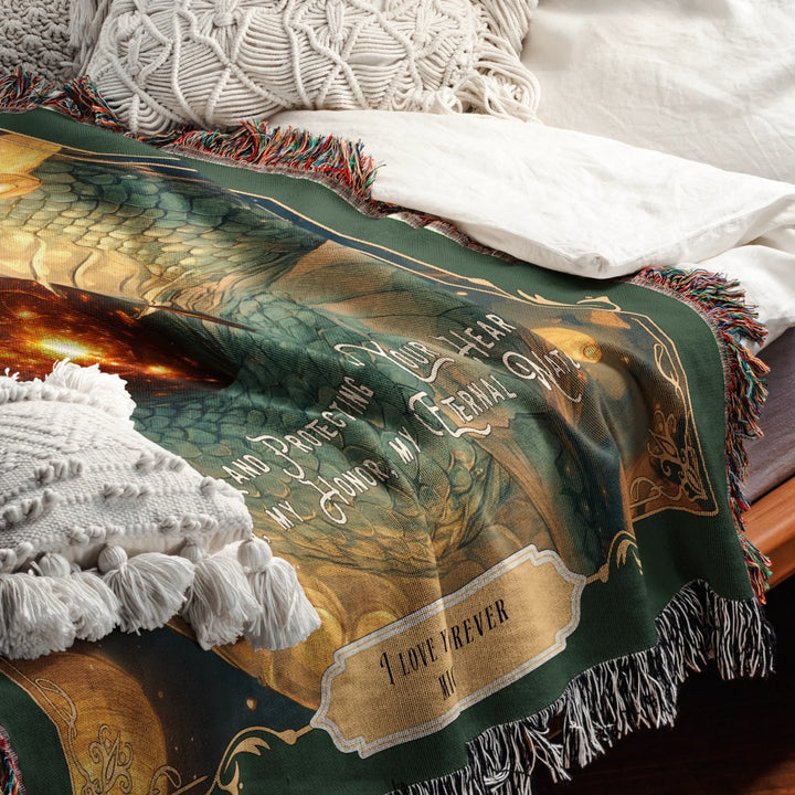 Fierce Love Dragon Personalized Heirloom Blanket - Lanternlight Guardian Edition