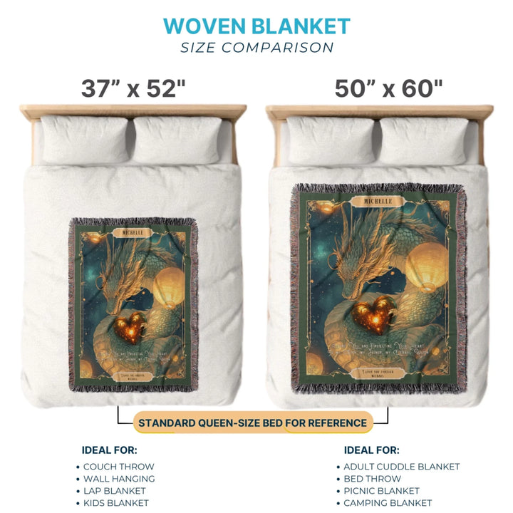 Fierce Love Dragon Personalized Heirloom Blanket - Lanternlight Guardian Edition