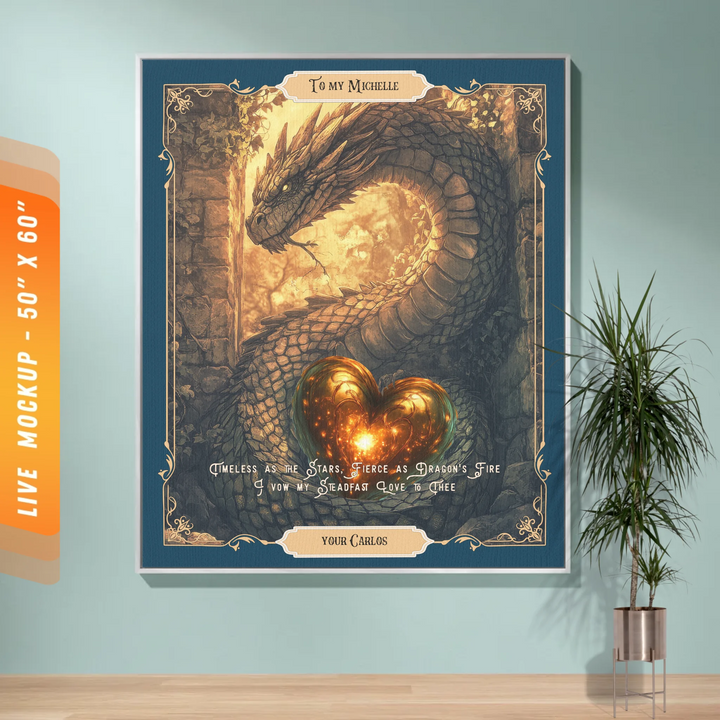 Fierce Love Dragon Personalized Heirloom Blanket - Fortress Heart Edition