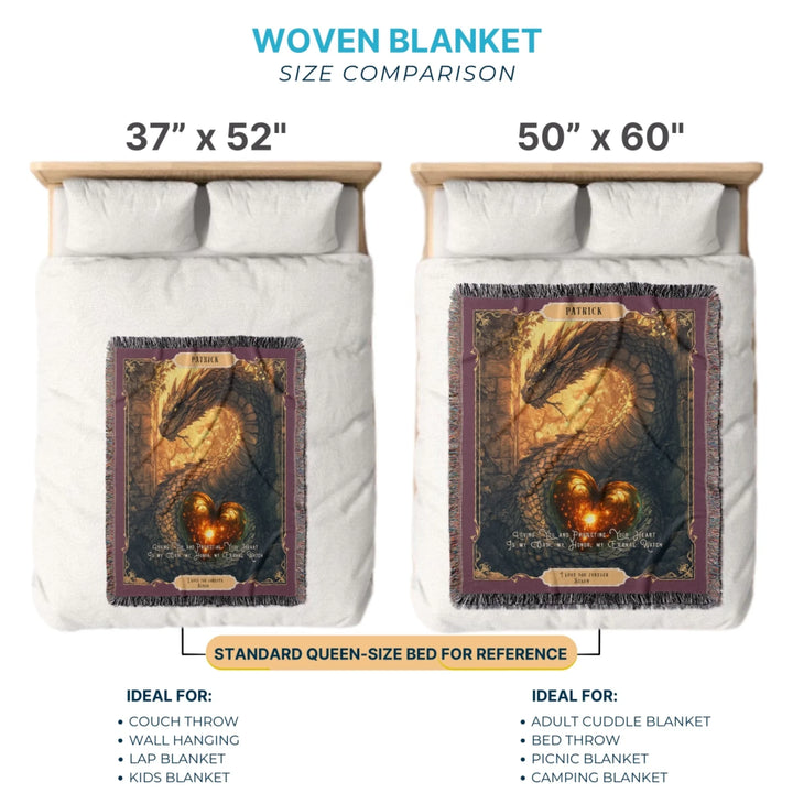 Fierce Love Dragon Personalized Heirloom Blanket - Fortress Heart Edition