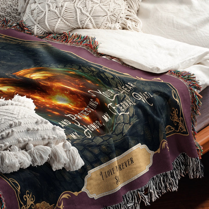 Fierce Love Dragon Personalized Heirloom Blanket - Fortress Heart Edition