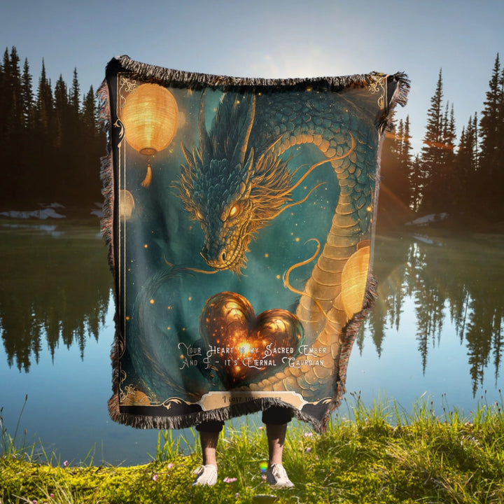 Fierce Love Dragon Personalized Heirloom Blanket - Heart Keeper Edition