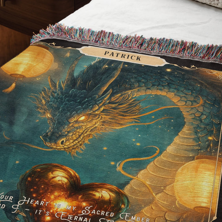Fierce Love Dragon Personalized Heirloom Blanket - Heart Keeper Edition