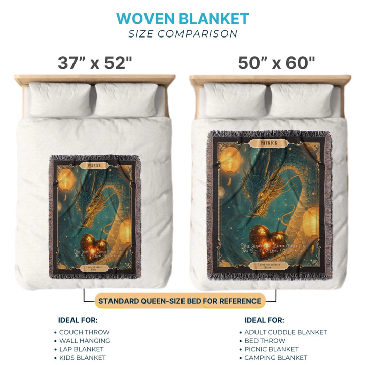 Fierce Love Dragon Personalized Heirloom Blanket - Heart Keeper Edition