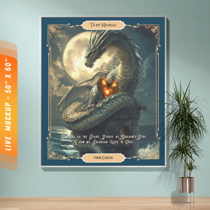 Fierce Love Dragon Personalized Heirloom Blanket - Eternal Moontides Edition